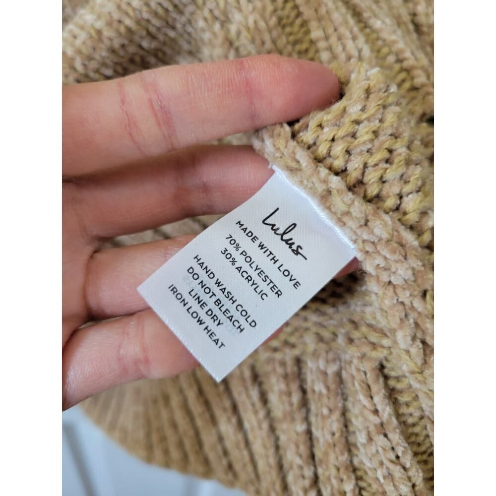 Lulus Casual Attitude Beige Striped Turtleneck Mini Sweater Dress M NWT - Picture 5 of 9